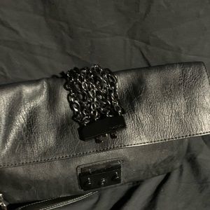 BEBE black clutch with chains